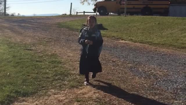 Excited to tell mommy she win in school