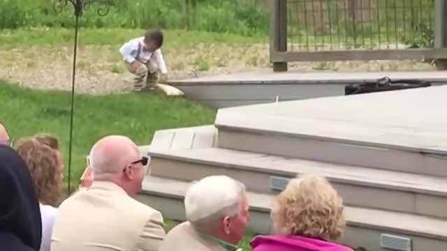 Kids add some comedy to wedding