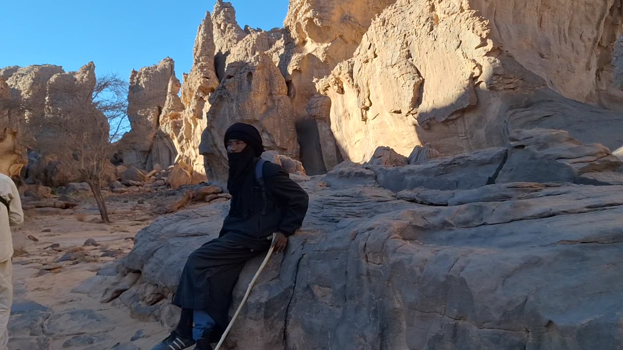 Habib, our guide, amidst rock terrain