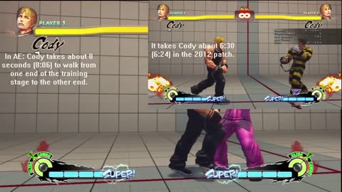 [0077] Super Street Fighter 4: AE (2012) - Cody forward walk speed comparison. *HD*