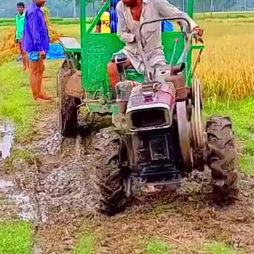 Expert driving skills of the power tiller driver | Best power tiller trolley driving