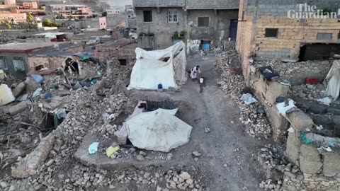 Morocco earthquake: drone footage shows scale of destruction in village of Moulay Brahim