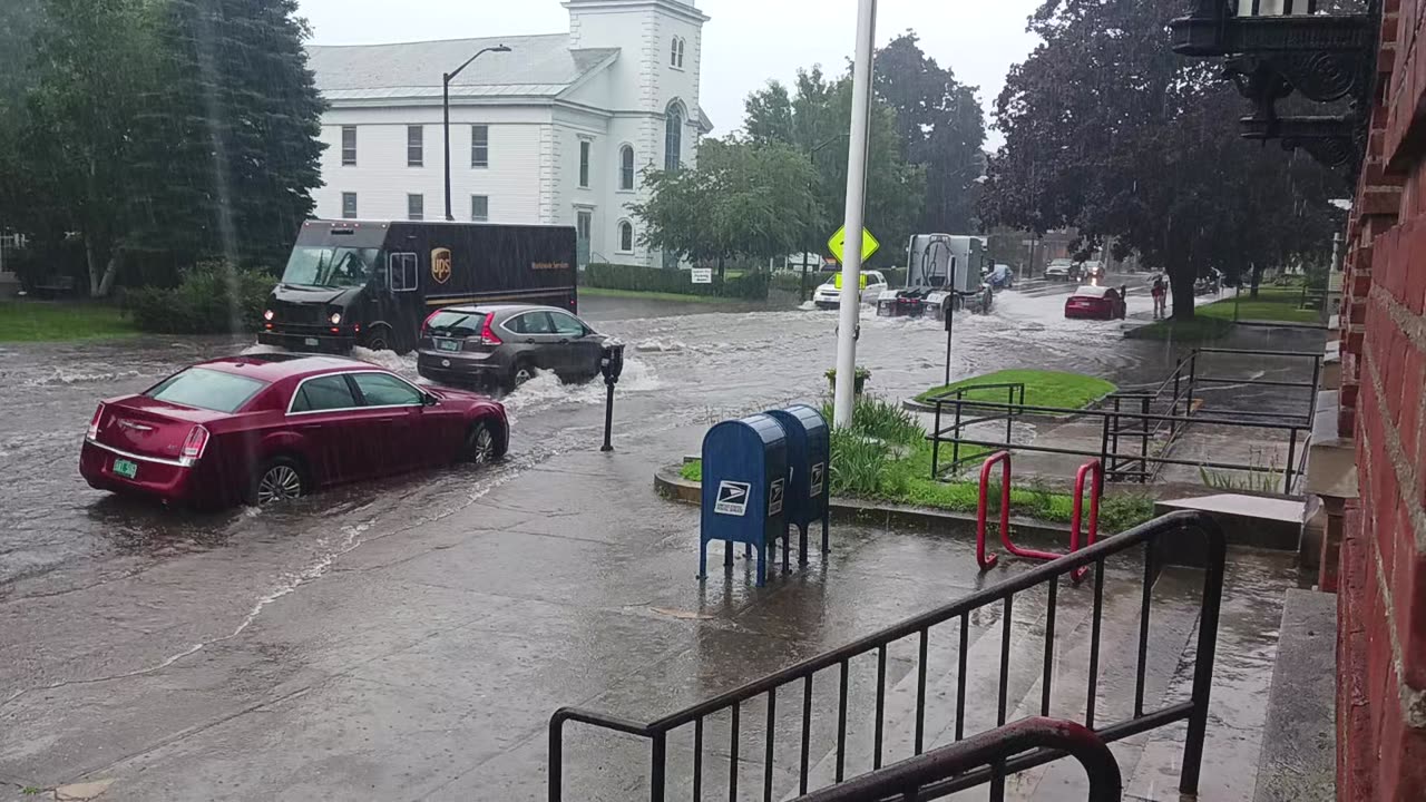 Flooding In Downtown Homo Capital of Vermont; Brattleboro.