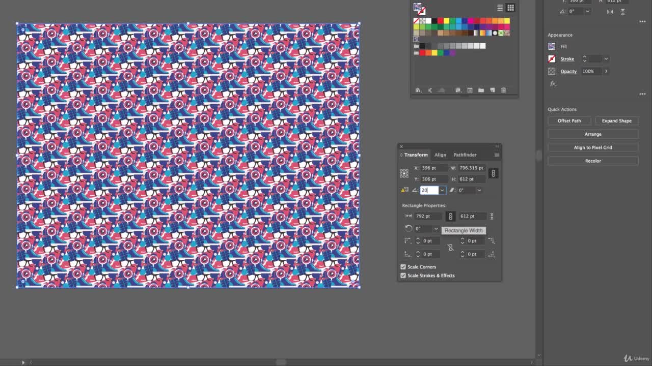 Advanced repeating pattern swatches in Adobe Illustrator CC