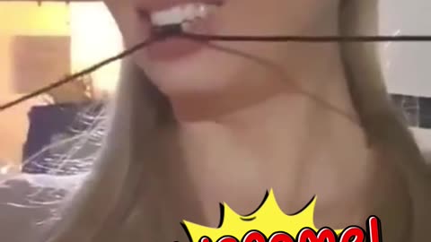 BEAUTIFUL GIRL WITH CROSSED TEETH