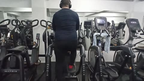 Having fun at the gym