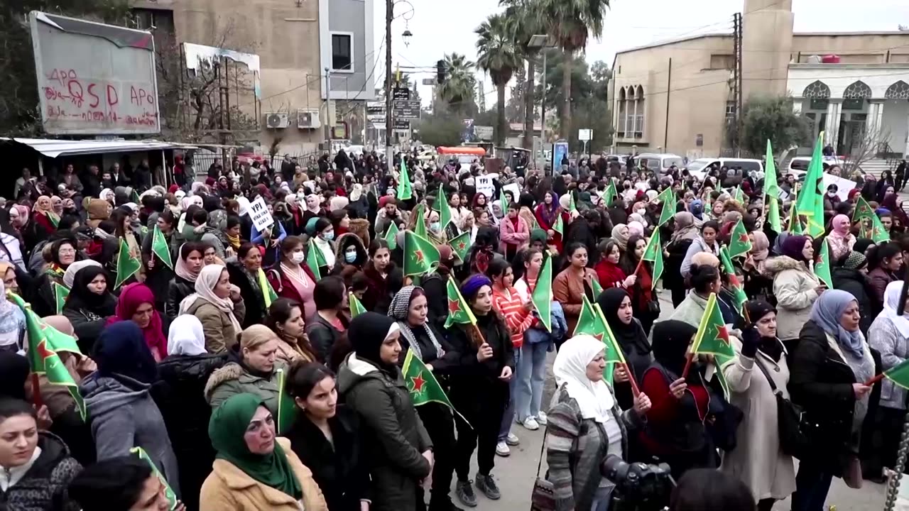 Women rally for equal rights in Syria after Assad's fall to Islamists