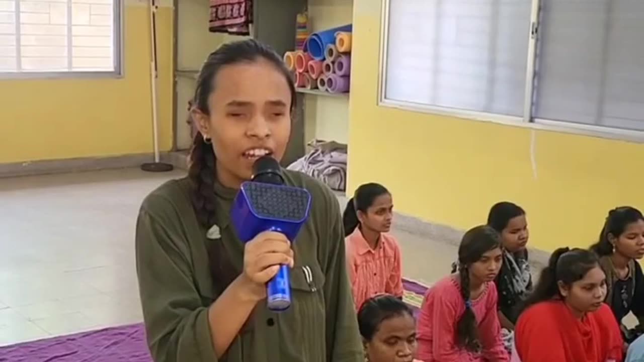 Blind girl singing