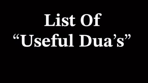 Best dua for cases of emergency