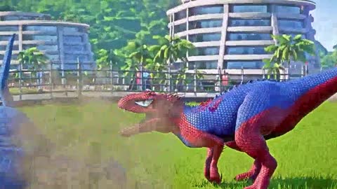 Spiderman, Batman, Joker, Hulk, Flash, Brachiosaurus Color Pack Dinosaurs Fighting Jurassic World