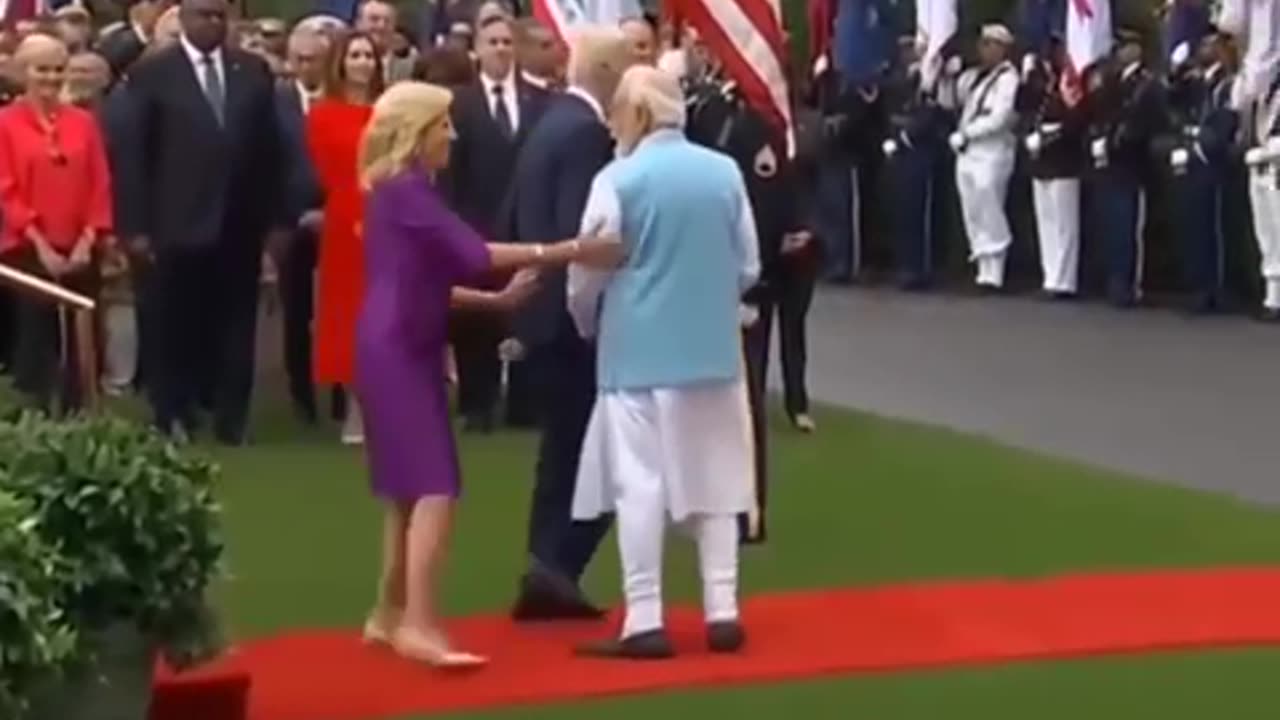 Biden refused to leave go of Modi's hand. The Truman show continues.