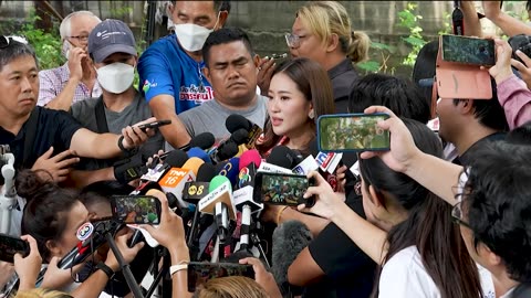 Paetongtarn Shinawatra speaks to voters in Thailand