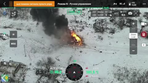 💥🔥 Destruction of Russian BMP-1 by FPV drone in the Kursk region.