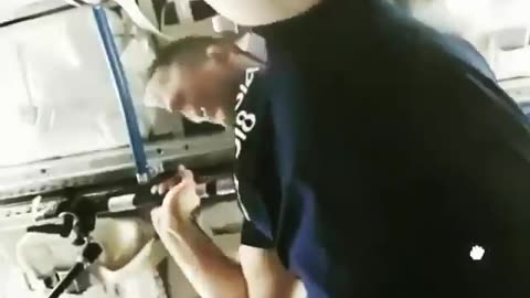 ISS -CGI error - disappearing head. Nothing else disappears - revealing video layering.