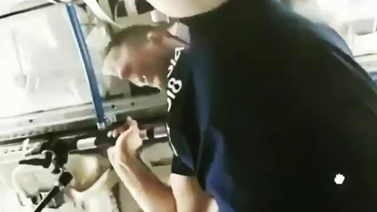 ISS -CGI error - disappearing head. Nothing else disappears - revealing video layering.