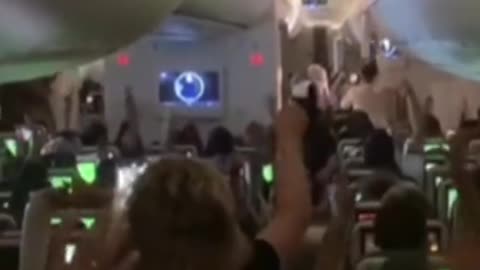 Fans celebrate World Cup win mid-air