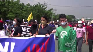 Filipinos protest ahead of Marcos' first State of the Nation Address