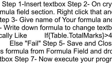 How to change textbox text dynamically in Crystal Reports using a formula