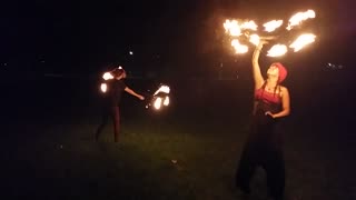 Fire Spinning Dragon Staff with Iron Powder