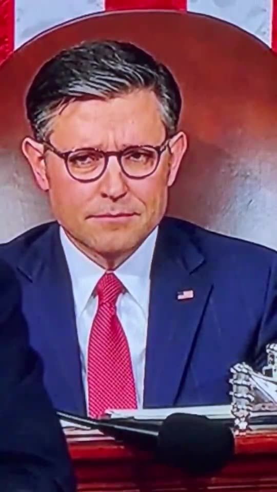 Funny 'Cuz It's True! Speaker Mike Johnson's Face During Biden's SOTU Was Like Looking In A Mirror