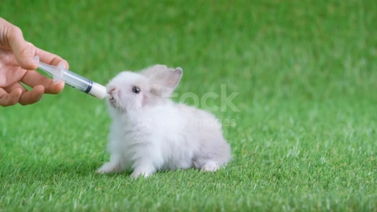 White rabbit 🐇 drink milk 🍼