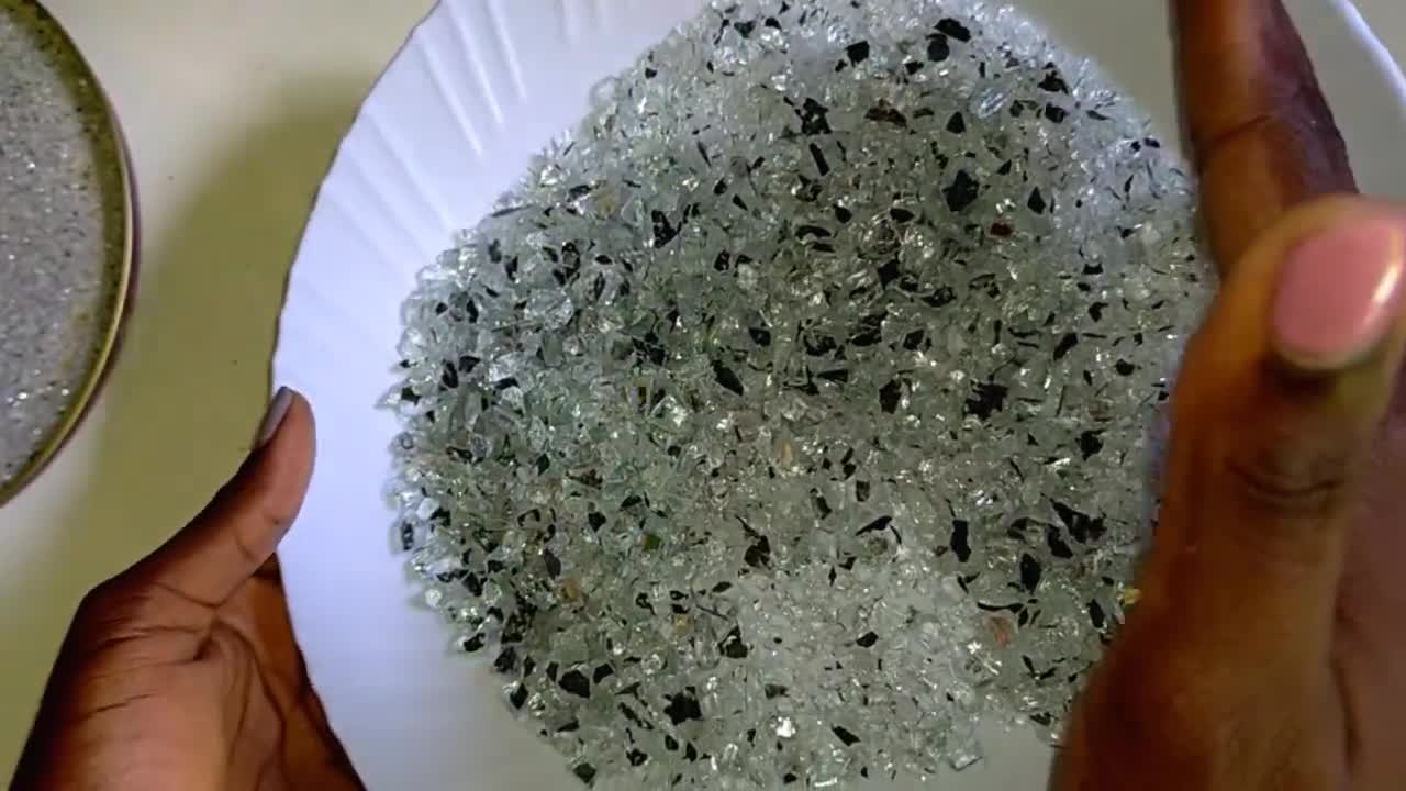 DIY CRUSHED GLASS MIRROR/ How to make Crushed Mirror Glass / Crushed glass DIY