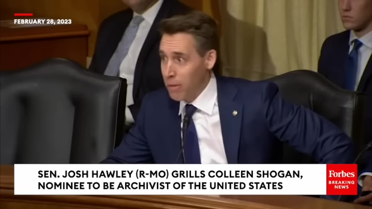 Senator Josh Hawley grills Colleen Shogun nominee to be Archivist of the United States