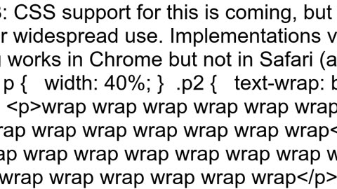 HTML How to have paragraph split into equally wide lines