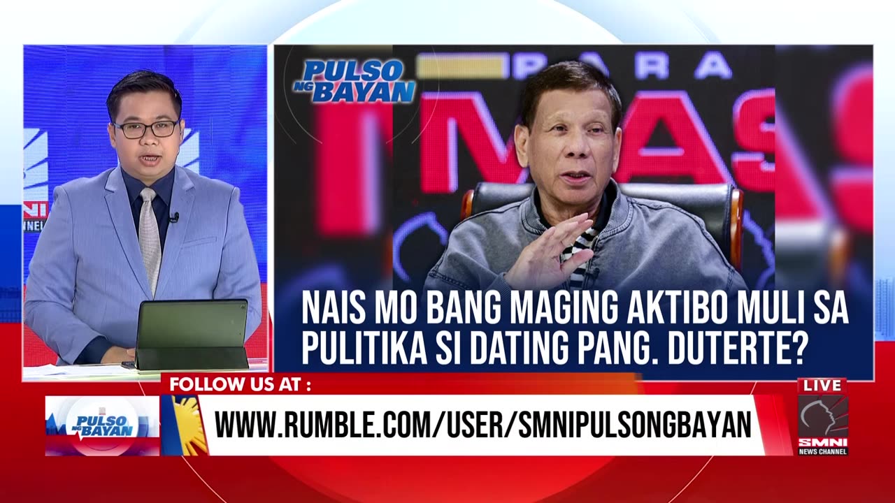 Nais mo bang maging muling aktibo sa pulitika si dating Pang. Duterte?