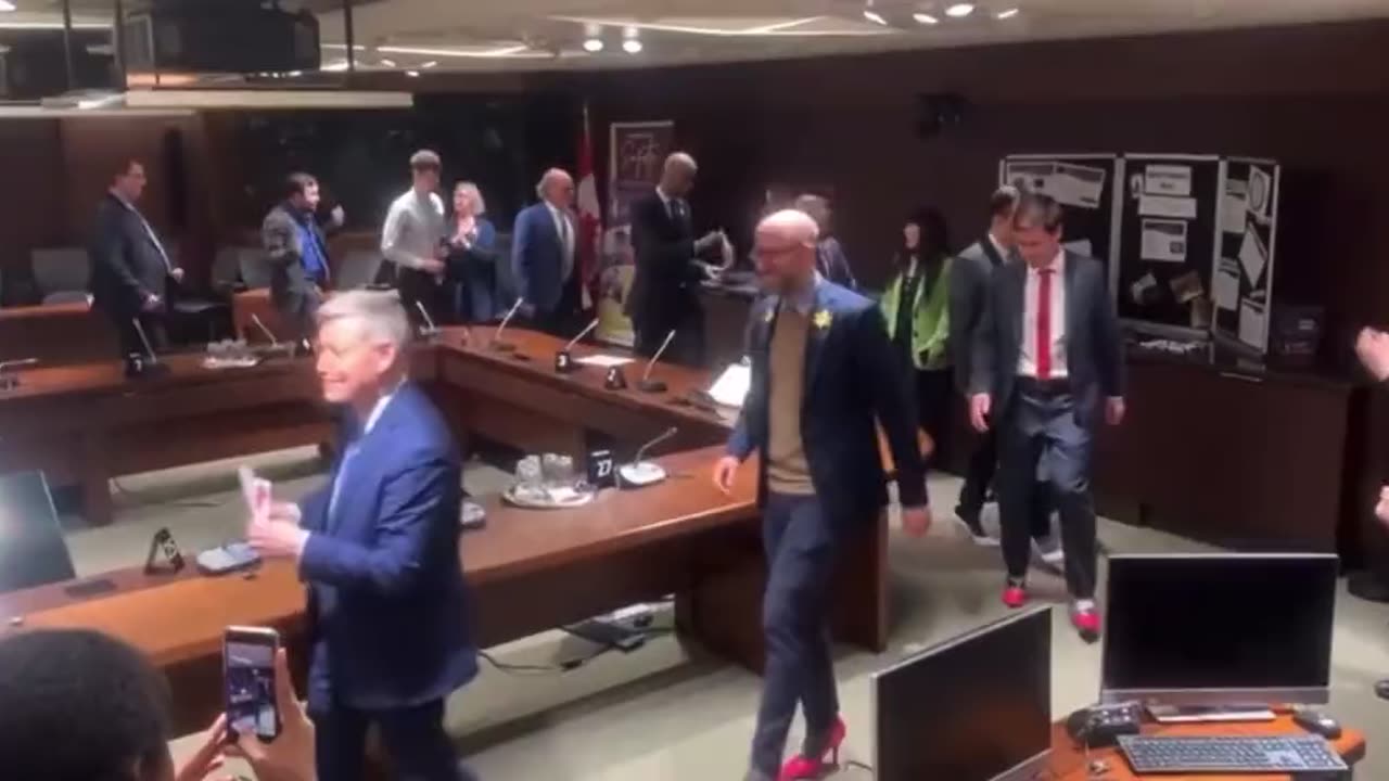 politicians in Canada wear pink heels for whatever todays virtue signalling agenda is.