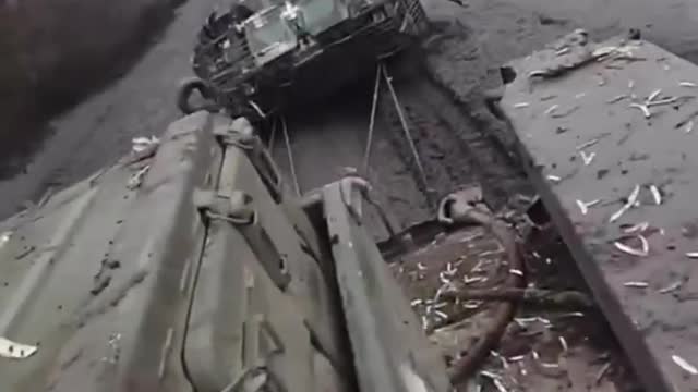 Ukrainian armored vehicles at war with off-roads