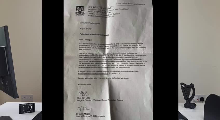 Ireland to deny patients care, if they are not vaccinated against Covid-19?