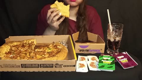 ASMR Eating Stuff Chicken Fajita Pizza, Garlic Mayo, Garlic Ranch Mayo Dip, Jalapeno Mayo Dip