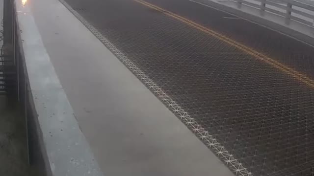 This motorcyclist in Florida tried to beat a rising drawbridge