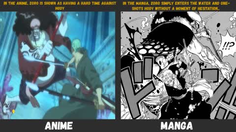 Anime Manga Differences in One Piece