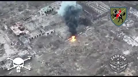 Ukrainian Drone Squares Up Russian Tank