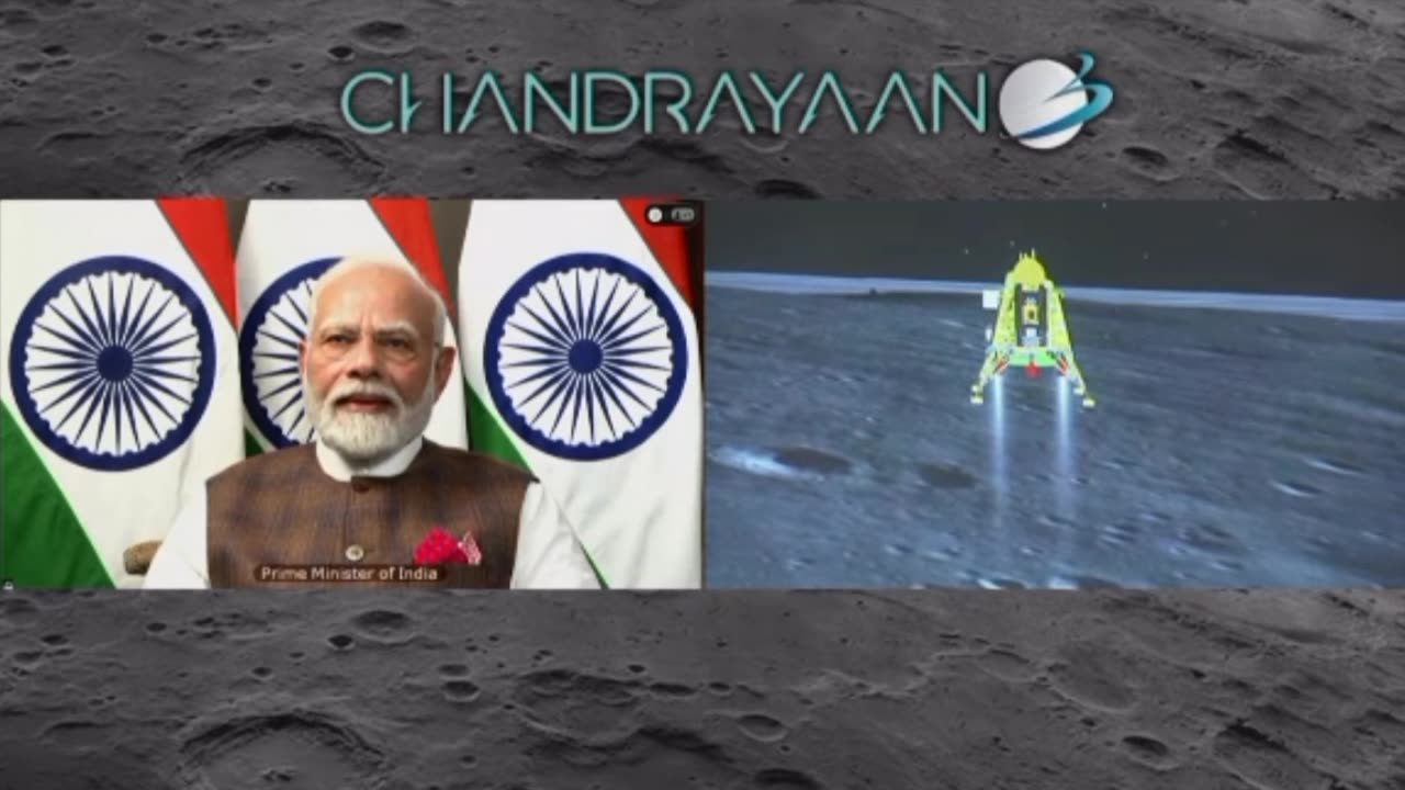 successful landing of chandrayan 3,bikram lander on the Surface ofMoon