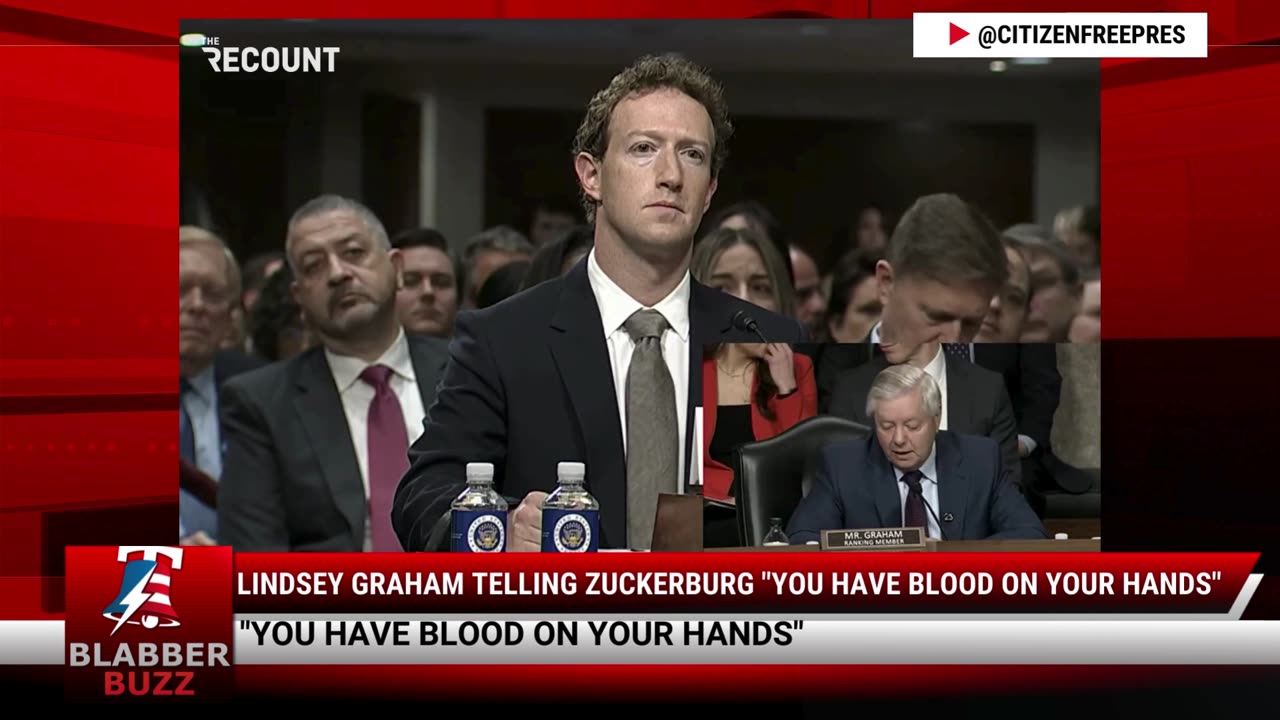 Lindsey Graham Telling Zuckerburg "You Have Blood On Your Hands"