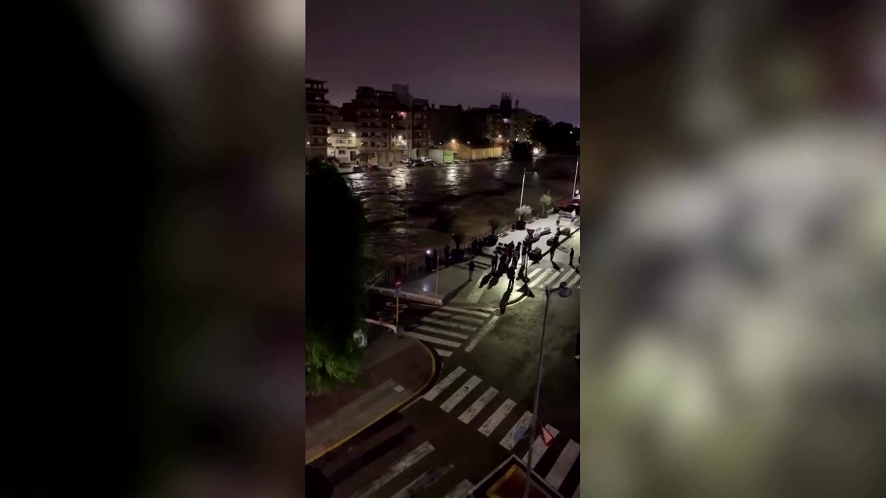 Video shows water engulfing Spanish town on day one of floods