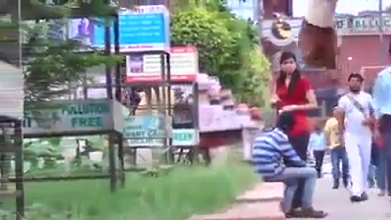 Funny video in public place