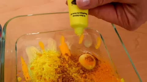 Pink vs Yellow -Mixing mekeup Eysehandow into slime ASMR,;