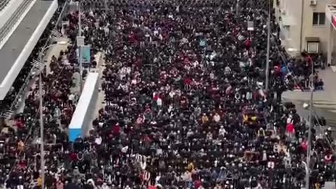 A peaceful namaaz on road