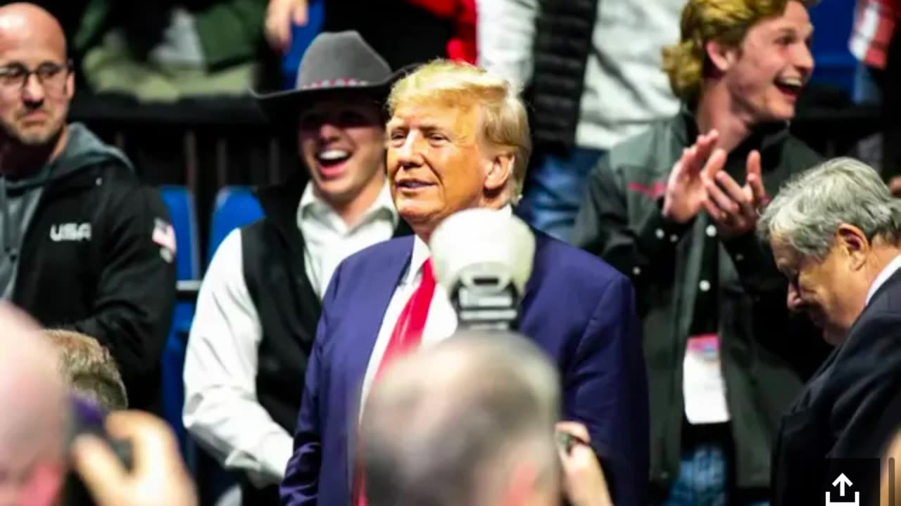 Donald Trump at the NCAA Division I Wrestling Championships in Tulsa, Oklahoma today