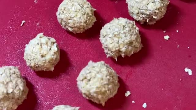 Chocolate dipped oat balls