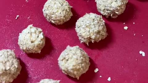 Chocolate dipped oat balls