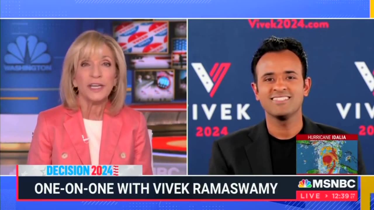 Ramaswamy Calls Out MSNBC Host For Linking Climate Change To Major Hurricane 🤣