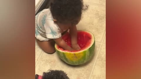 Try Not To Laugh : Baby Eating Fruit For The First Time | Funny baby video-9