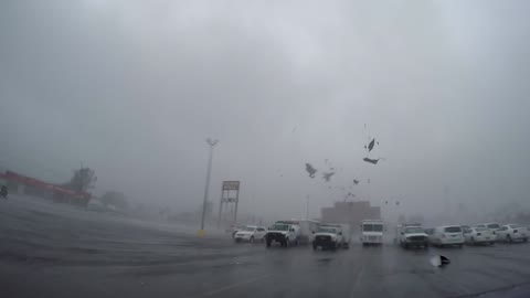 Hurricane Ida Sends Debris at Storm Chaser