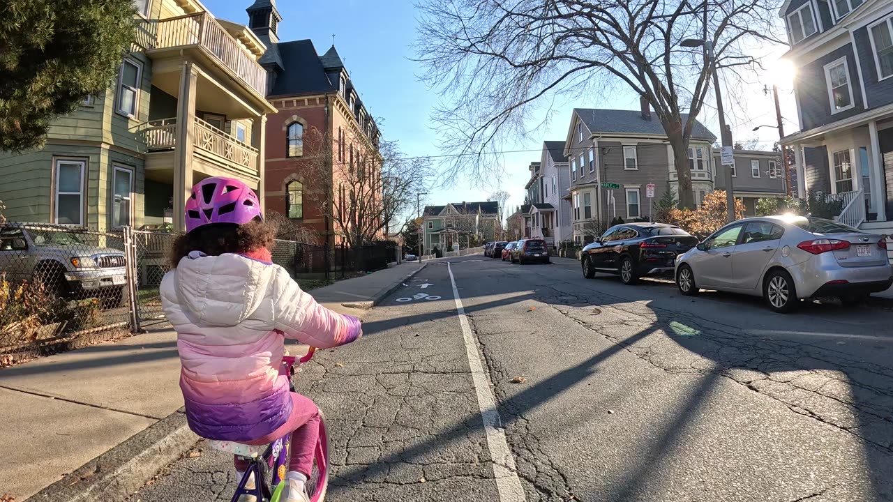 👧🏽🚴🏻Father and Daughter Bike TRAINING in Boston Jamaica Plain Paths💥🔥