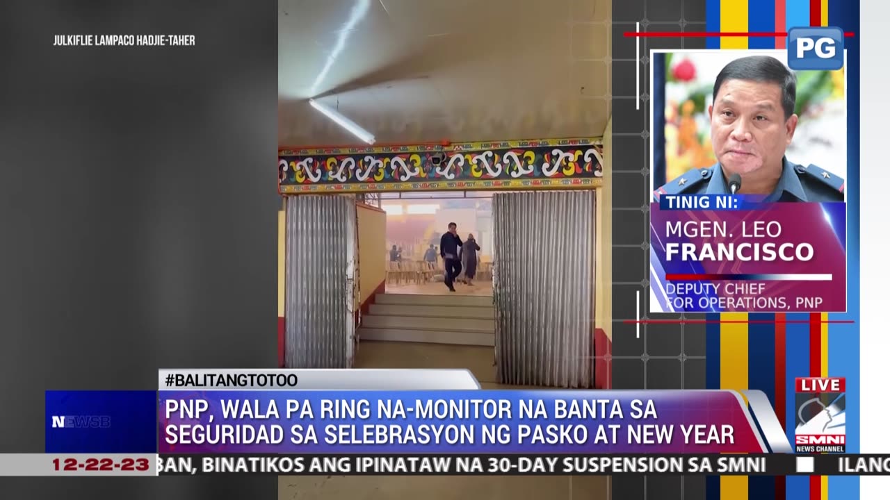 PNP, wala pa ring na-monitor na banta sa seguridad sa selebrasyon ng Pasko at New Year